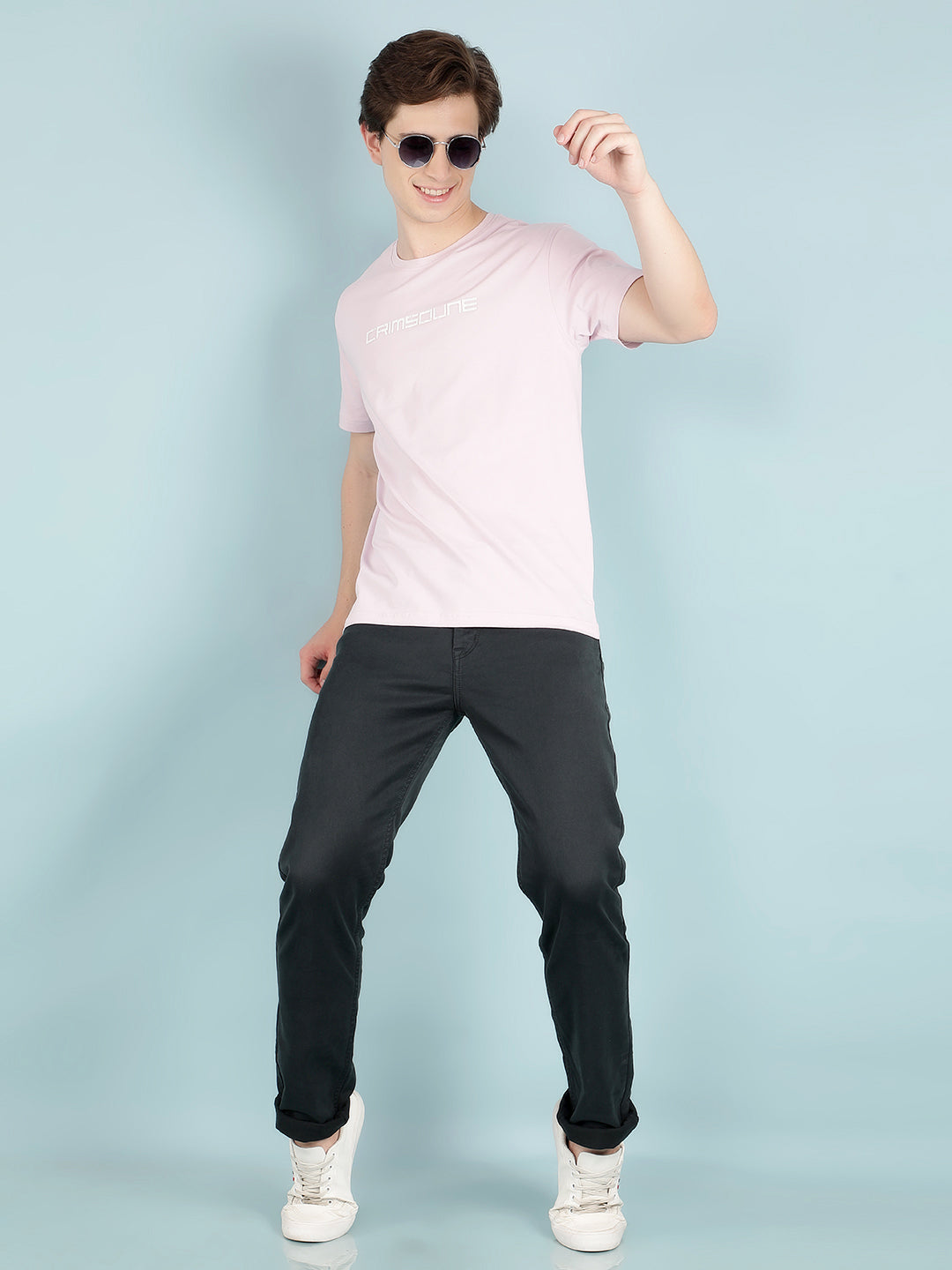 Purple Typographic Print T-Shirt-Men T-Shirts-Crimsoune Club