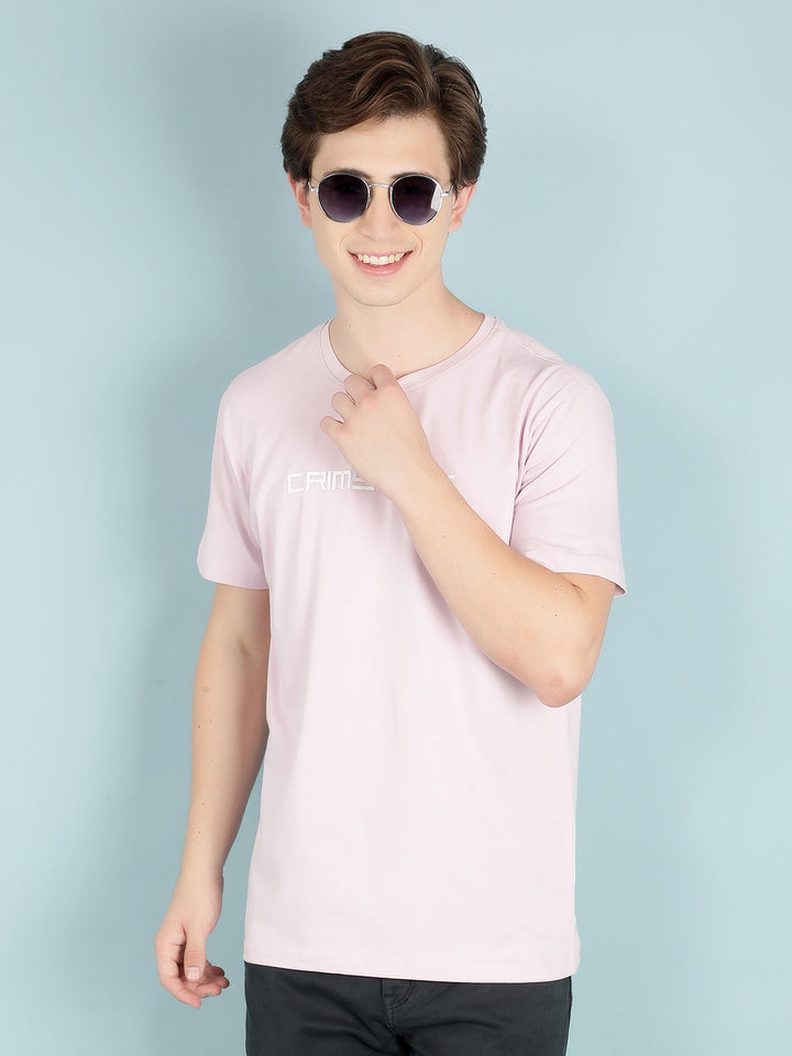 Purple Typographic Print T-Shirt-Men T-Shirts-Crimsoune Club