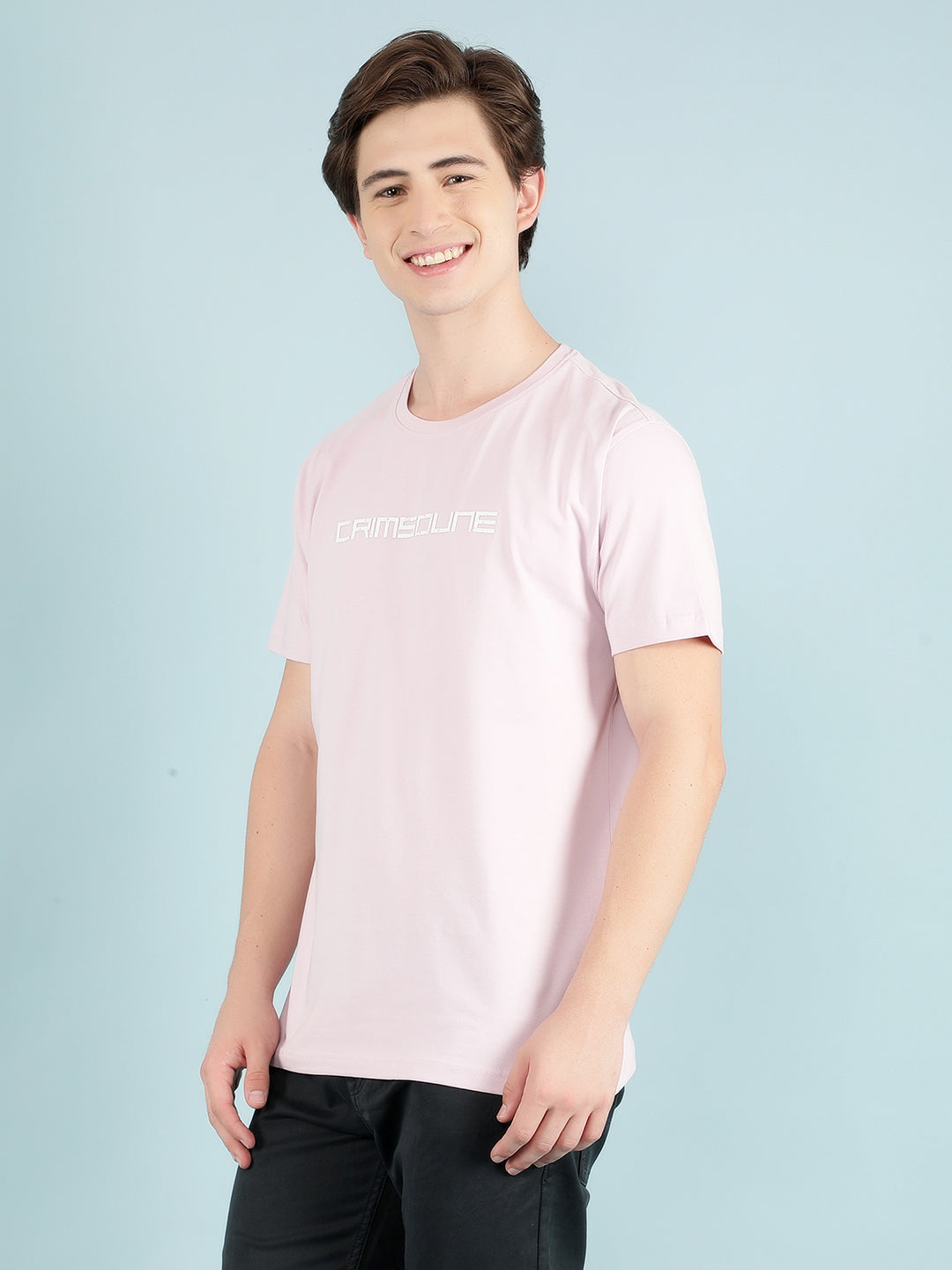 Purple Typographic Print T-Shirt-Men T-Shirts-Crimsoune Club