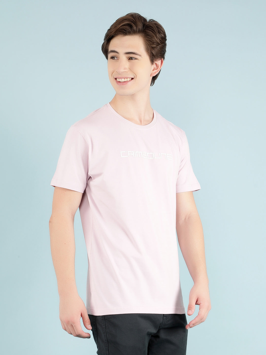 Purple Typographic Print T-Shirt-Men T-Shirts-Crimsoune Club