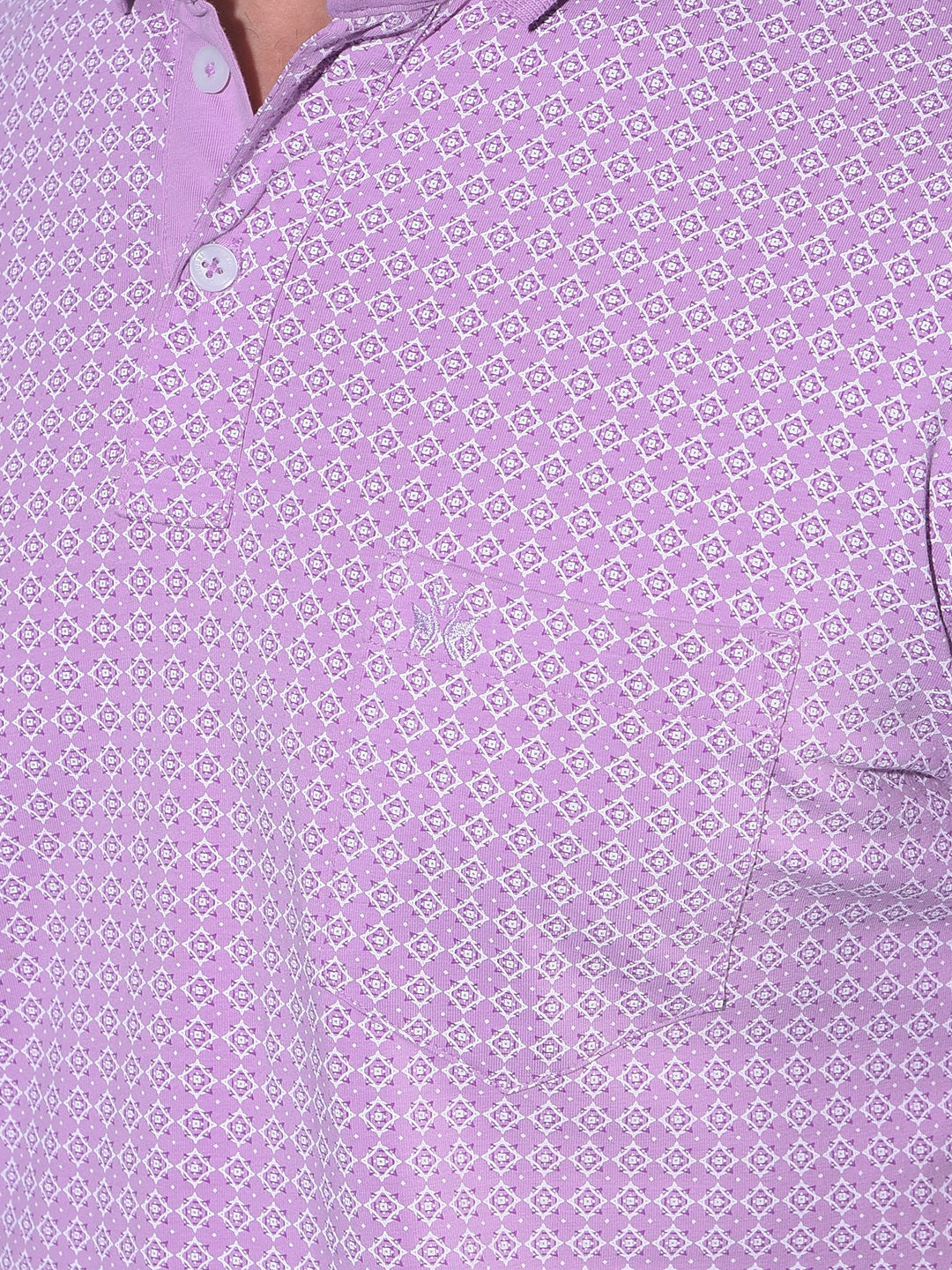 Purple Printed Polo T-Shirt-Men T-Shirts-Crimsoune Club