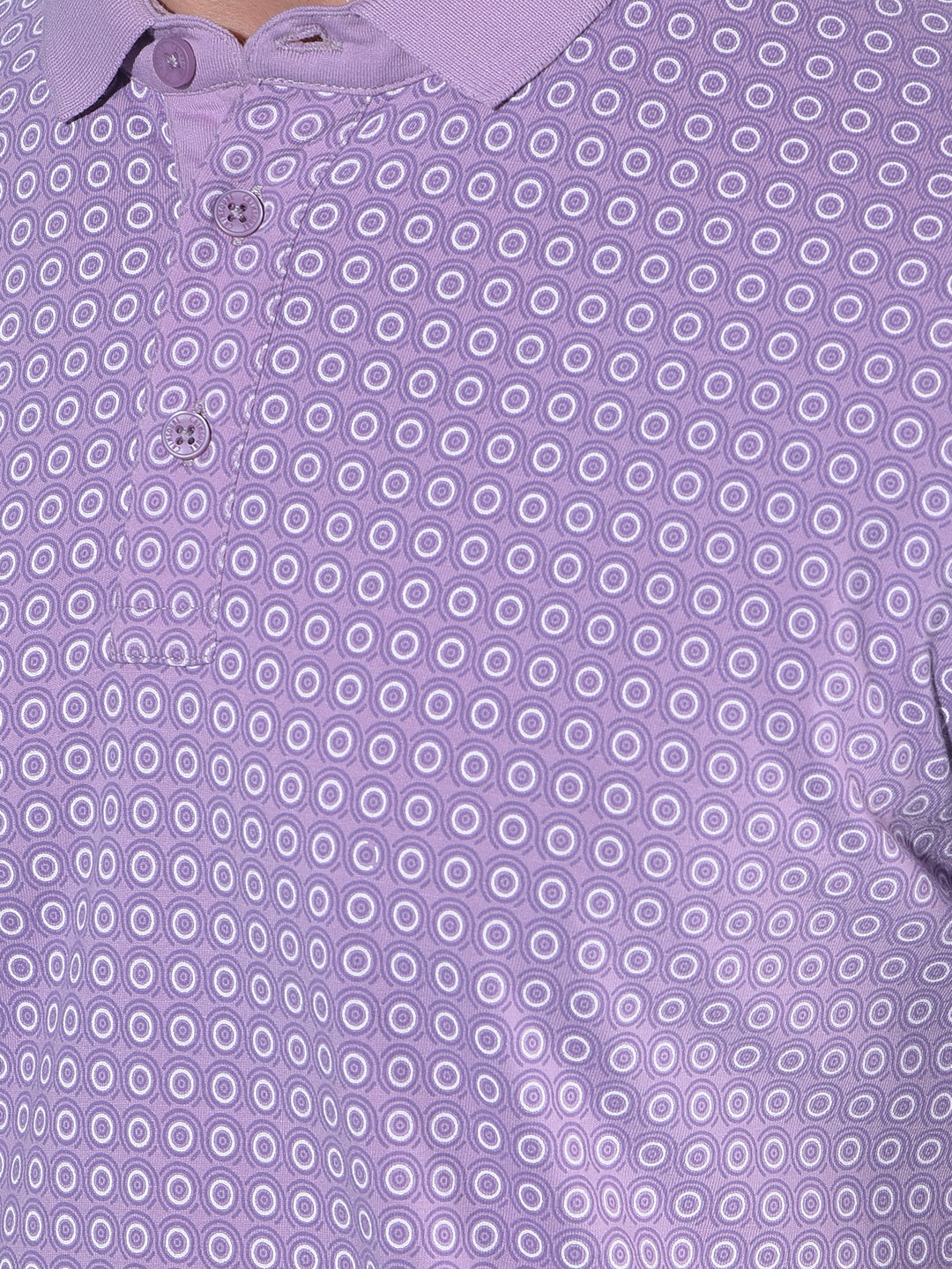 Purple Printed Polo T-Shirt-Men T-Shirts-Crimsoune Club