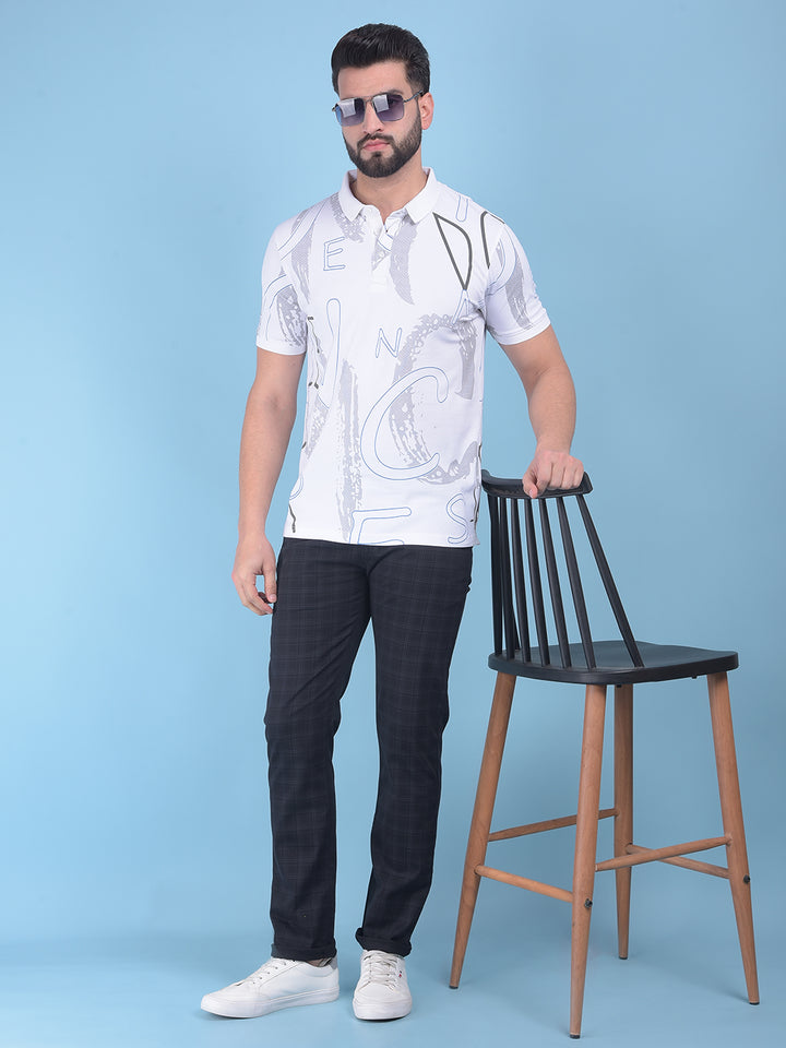 White Typographic Print T-Shirt-Men T-Shirts-Crimsoune Club
