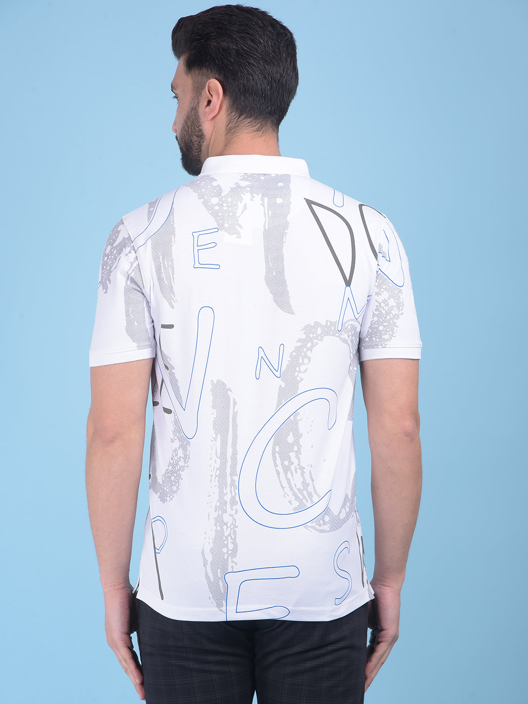 White Typographic Print T-Shirt-Men T-Shirts-Crimsoune Club
