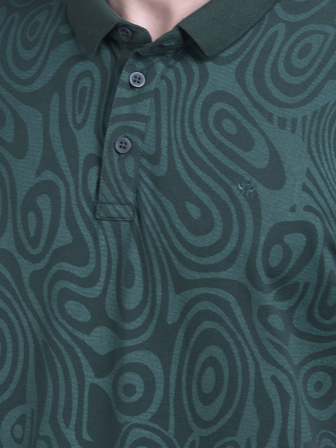 Green Abstract Cotton T-Shirt-Men T-Shirts-Crimsoune Club