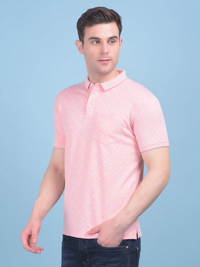 Printed Peach T-Shirt-Men T-shirts-Crimsoune Club