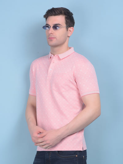 Printed Peach T-Shirt-Men T-shirts-Crimsoune Club