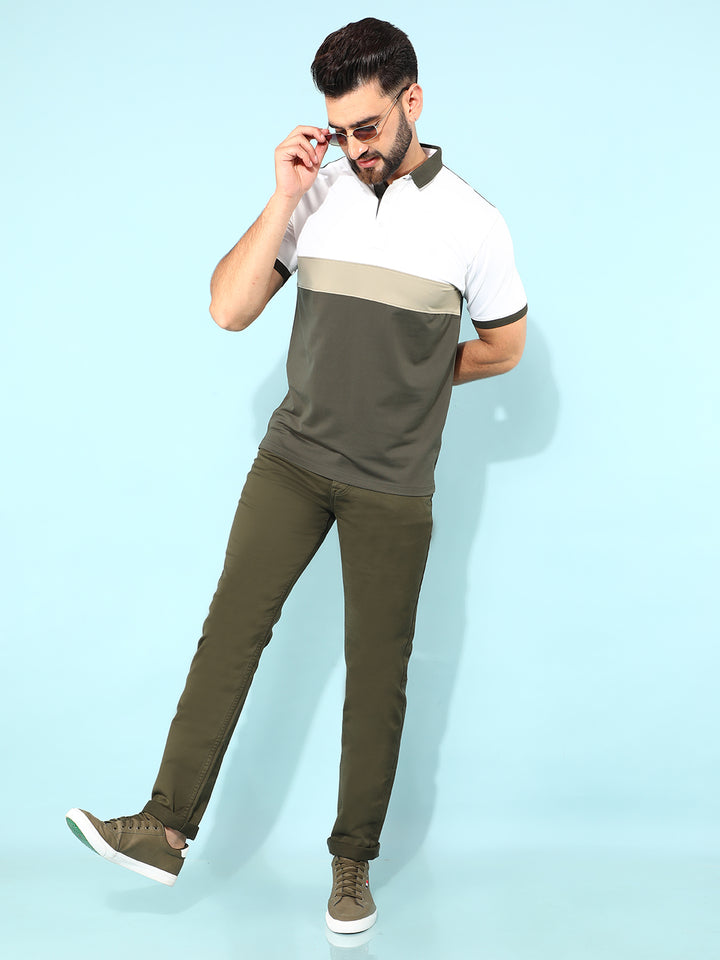 Olive Printed T-Shirt-Men T-Shirts-Crimsoune Club