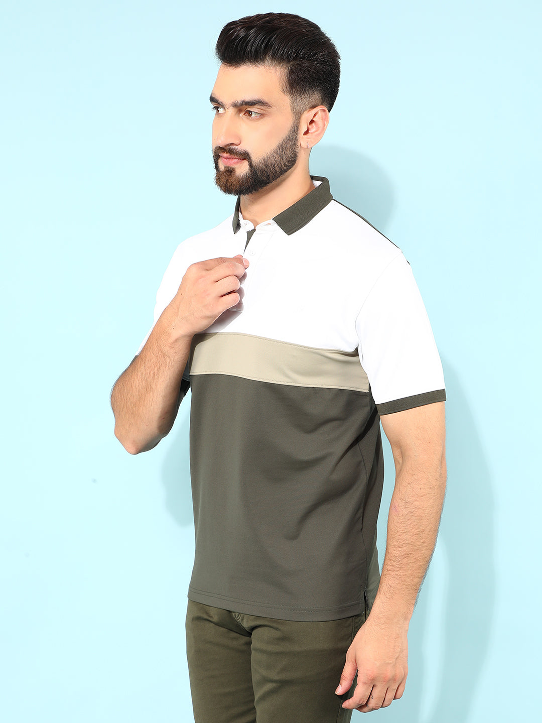 Olive Printed T-Shirt-Men T-Shirts-Crimsoune Club