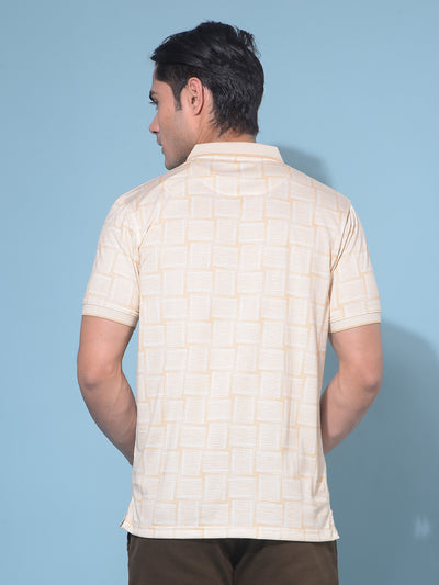 Beige Printed Tshirt-Men T-Shirts-Crimsoune Club