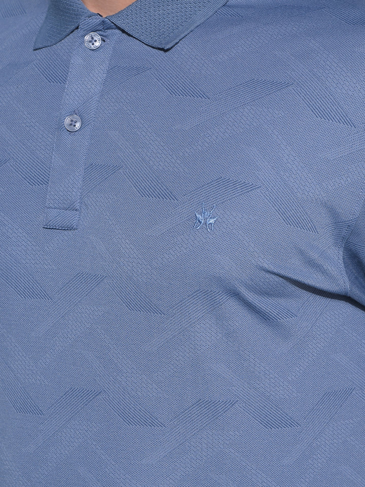 Blue Printed T-Shirt-Men T-Shirts-Crimsoune Club