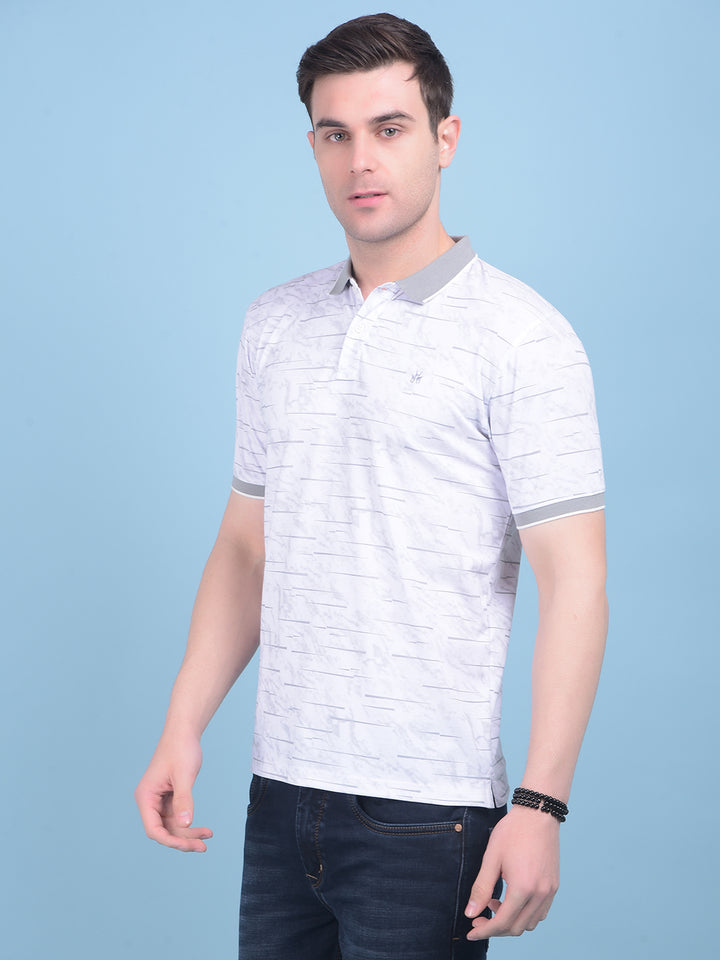Printed White T-Shirt-Men T-shirts-Crimsoune Club