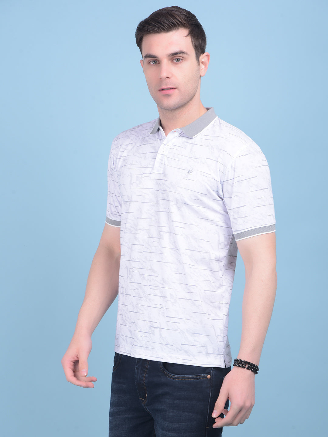 Printed White T-Shirt-Men T-shirts-Crimsoune Club