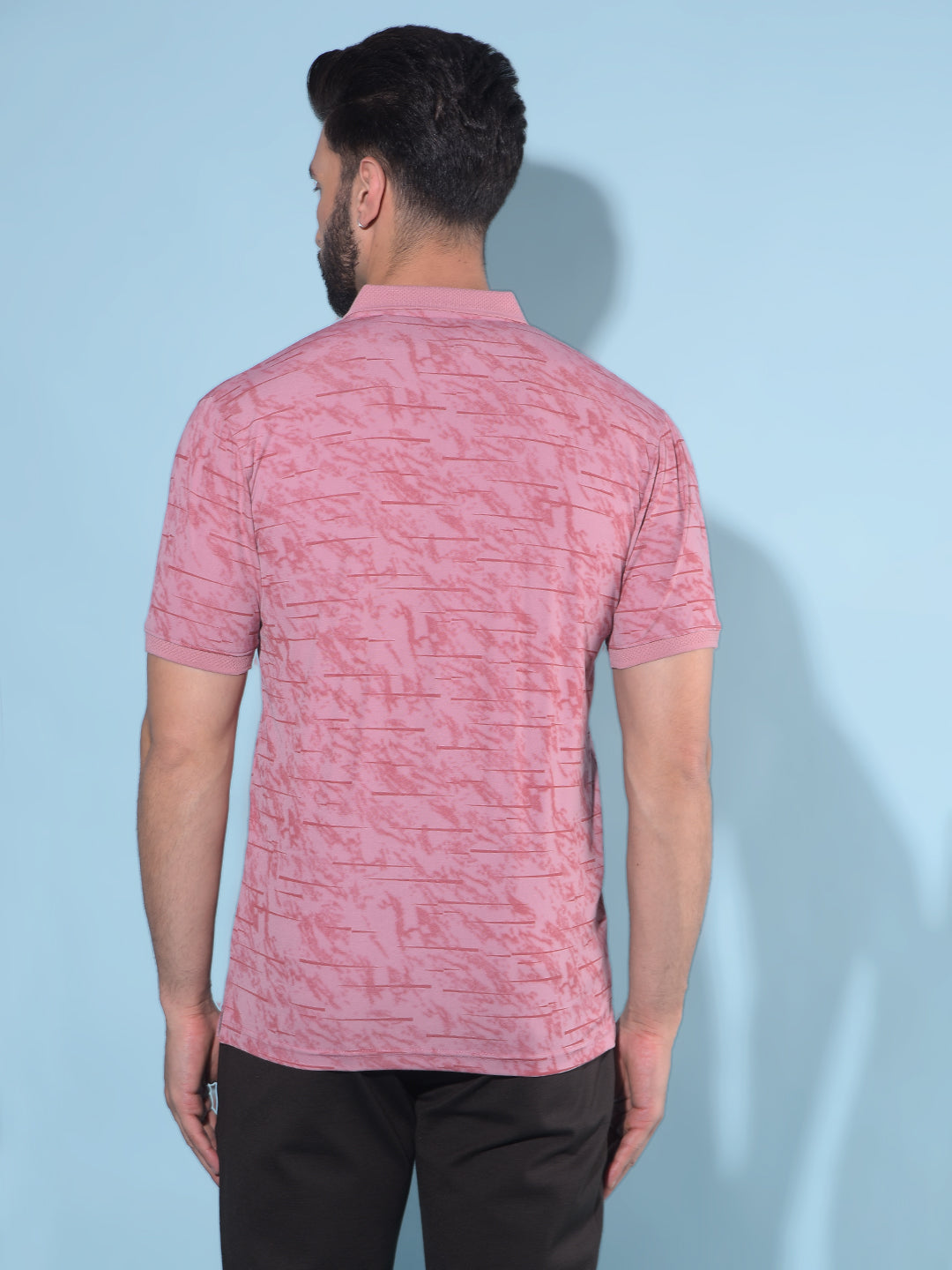 Peach Printed T-Shirt-Men T-Shirts-Crimsoune Club