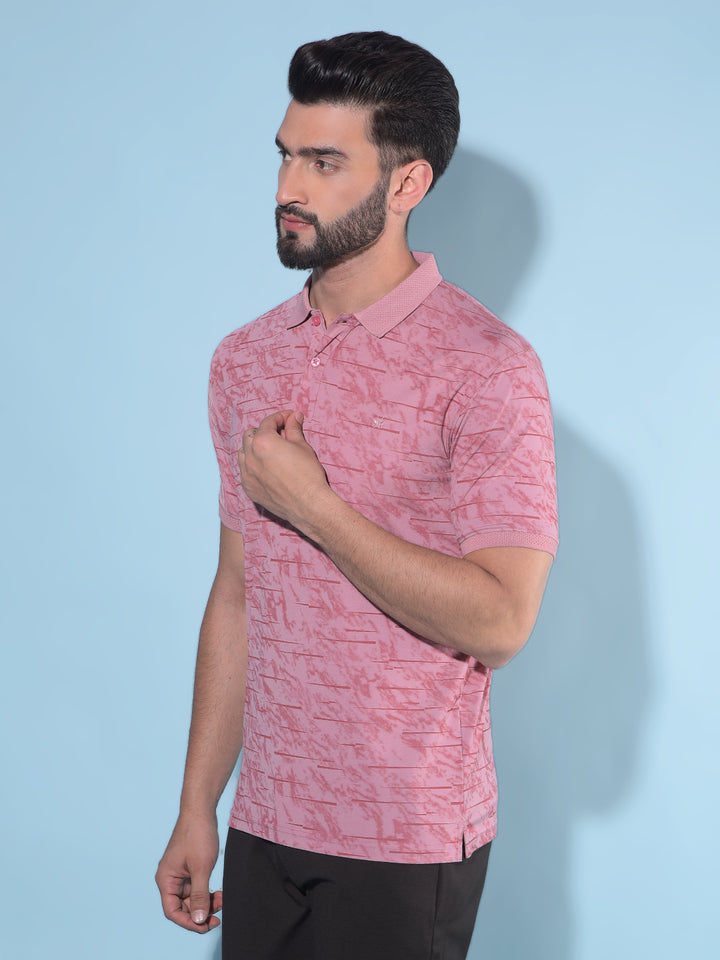 Peach Printed T-Shirt-Men T-Shirts-Crimsoune Club