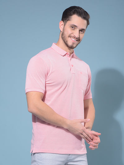 Pink Textured Print T-Shirt-Men T-Shirts-Crimsoune Club