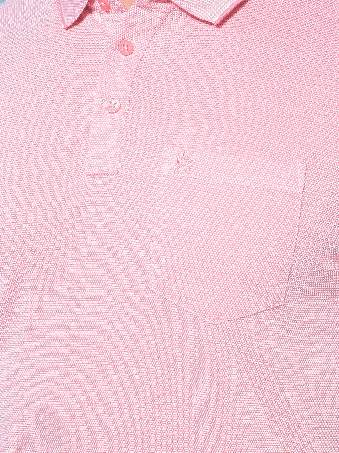 Pink Textured Print T-Shirt-Men T-Shirts-Crimsoune Club