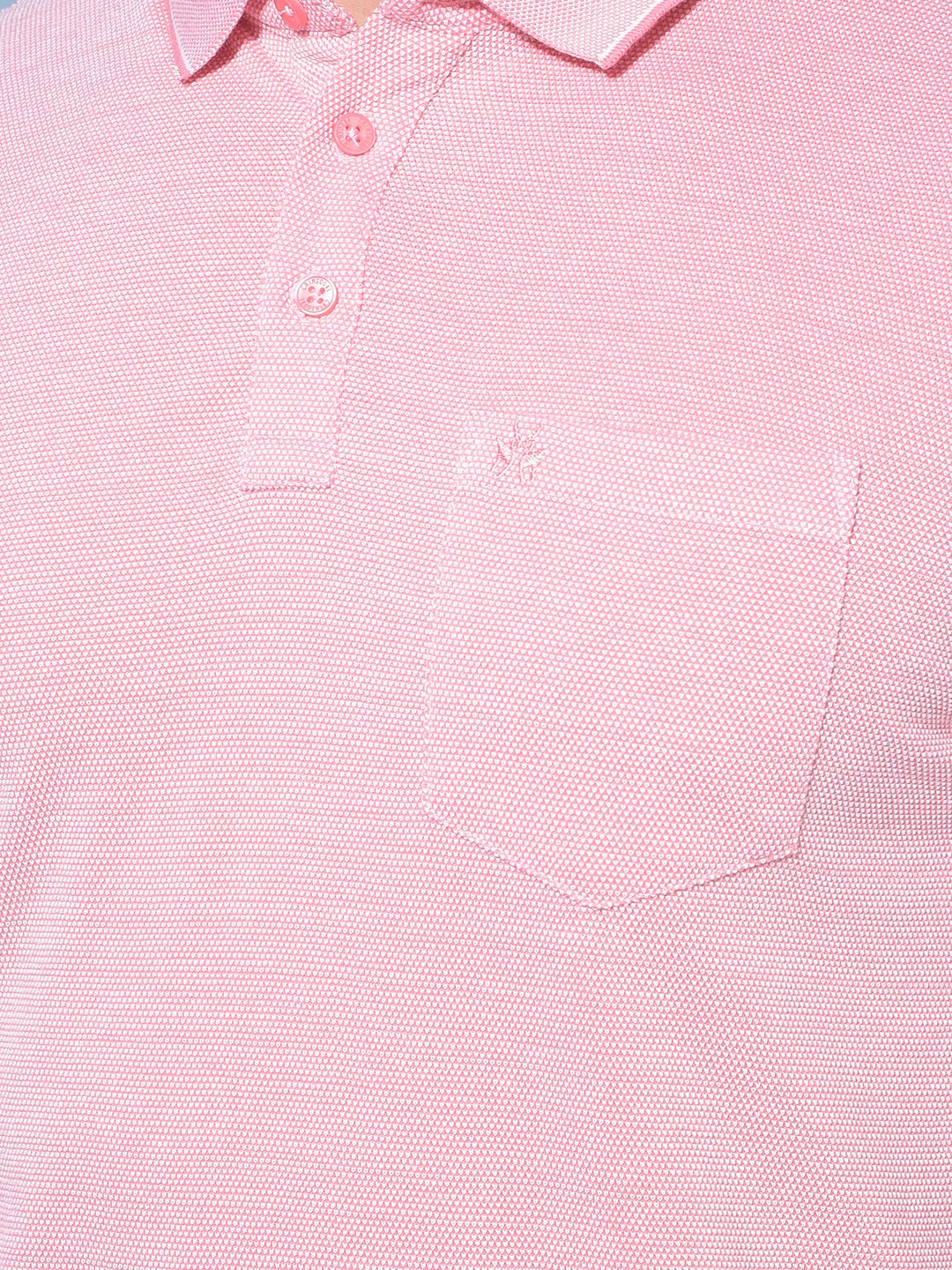 Pink Textured Print T-Shirt-Men T-Shirts-Crimsoune Club