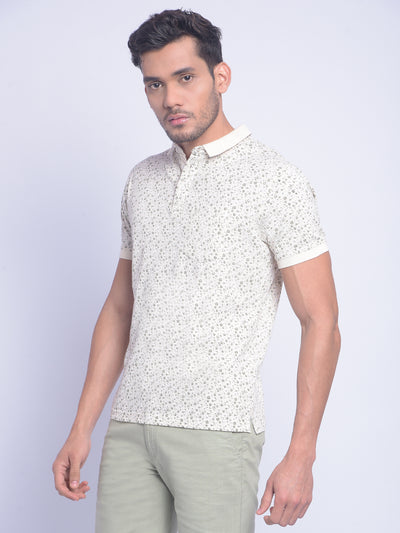 Beige Printed T-Shirt-Men T-Shirts-Crimsoune Club