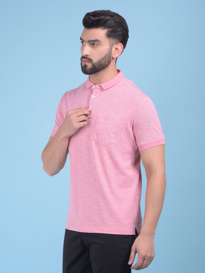 Peach Abstract T-Shirt-Men T-Shirts-Crimsoune Club