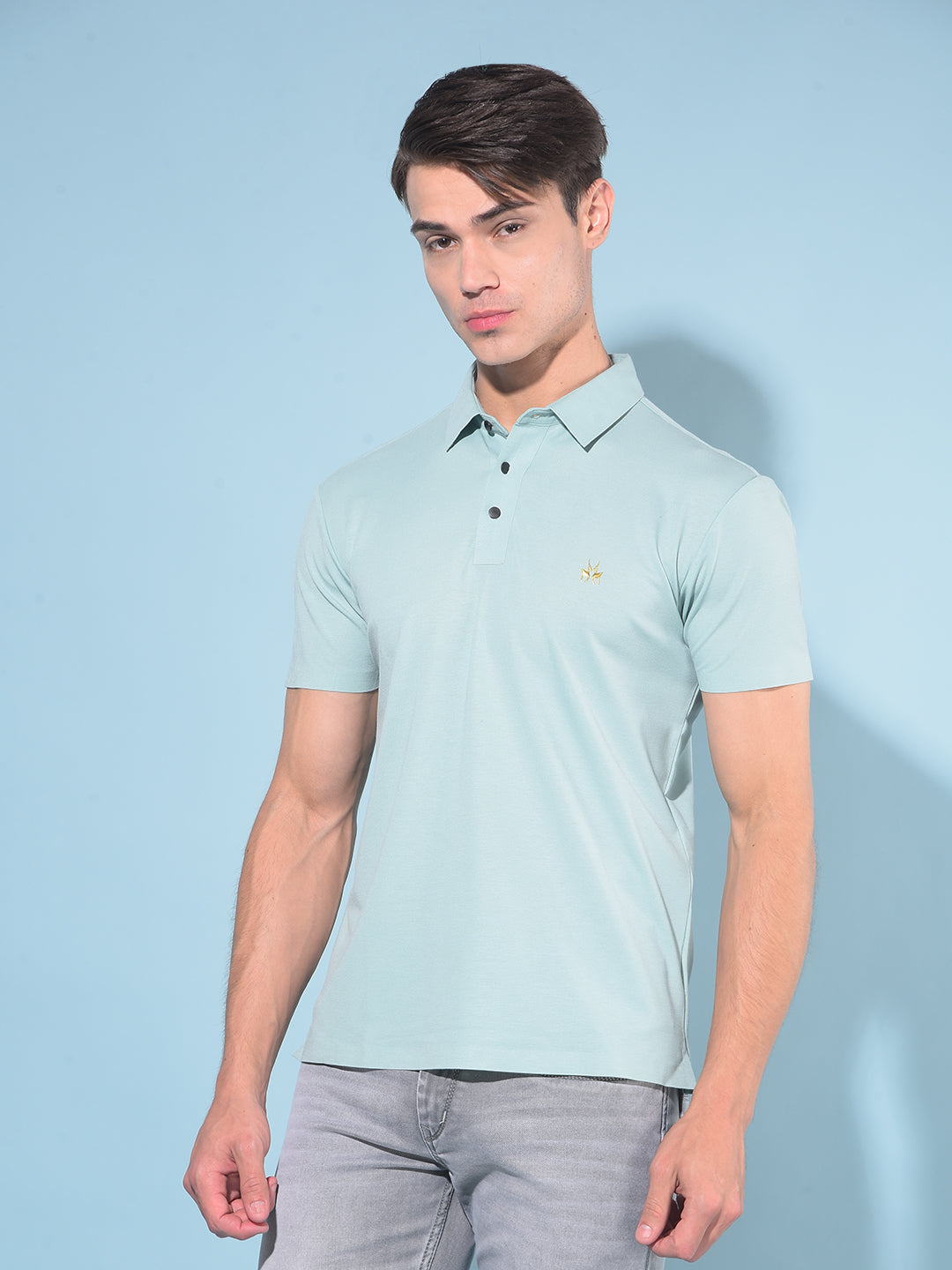 Green Polo T-Shirt-Men T-Shirts-Crimsoune Club