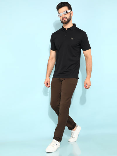 Black Polo T-Shirt-Men T-Shirts-Crimsoune Club