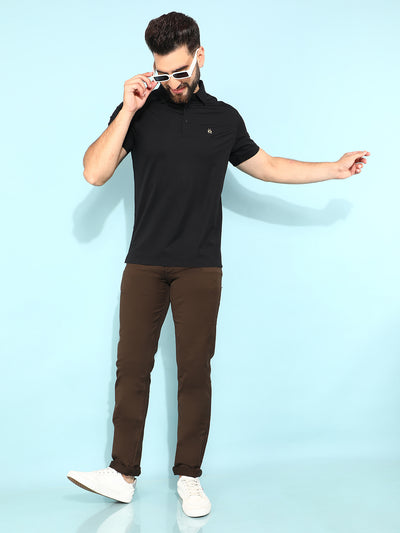 Black Polo T-Shirt-Men T-Shirts-Crimsoune Club