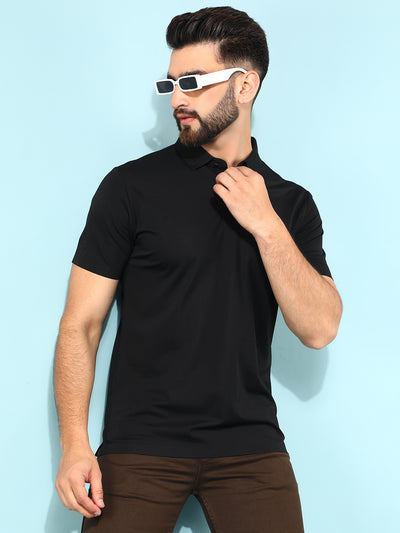 Black Polo T-Shirt-Men T-Shirts-Crimsoune Club