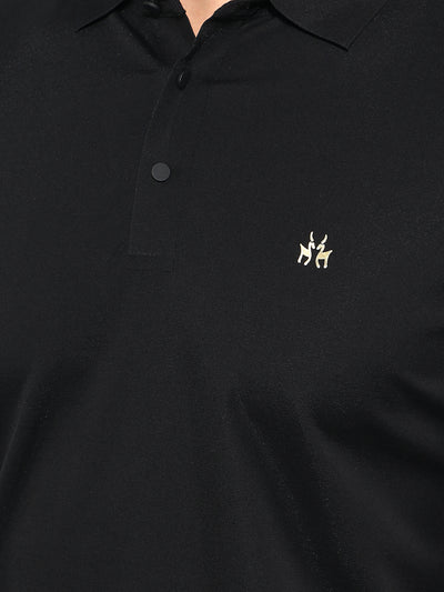Black Polo T-Shirt-Men T-Shirts-Crimsoune Club