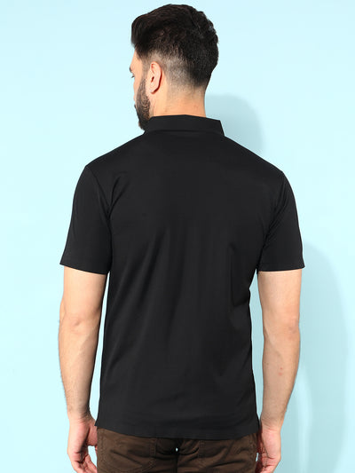 Black Polo T-Shirt-Men T-Shirts-Crimsoune Club