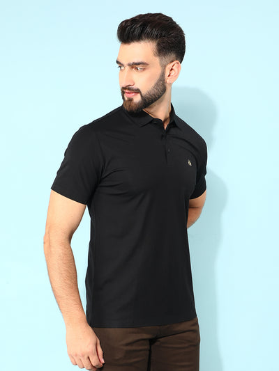 Black Polo T-Shirt-Men T-Shirts-Crimsoune Club
