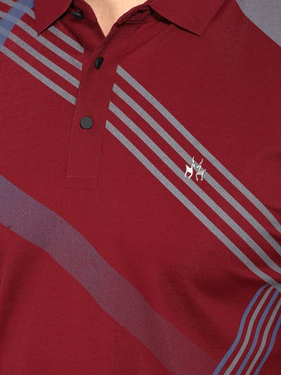 Wine Printed Polo T-Shirt-Men T-Shirts-Crimsoune Club