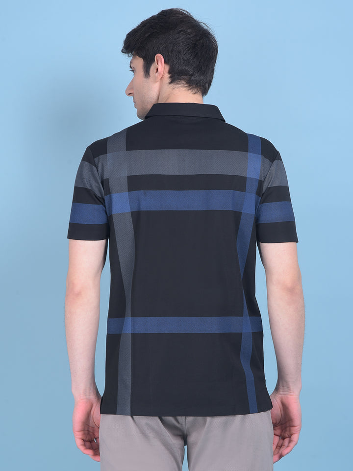Black Checked Tshirt-Men T-shirts-Crimsoune Club