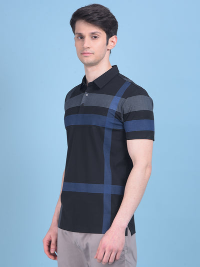 Black Checked Tshirt-Men T-shirts-Crimsoune Club