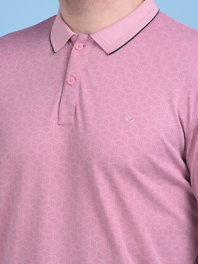 Pink Printed T-Shirt-Men T-Shirts-Crimsoune Club