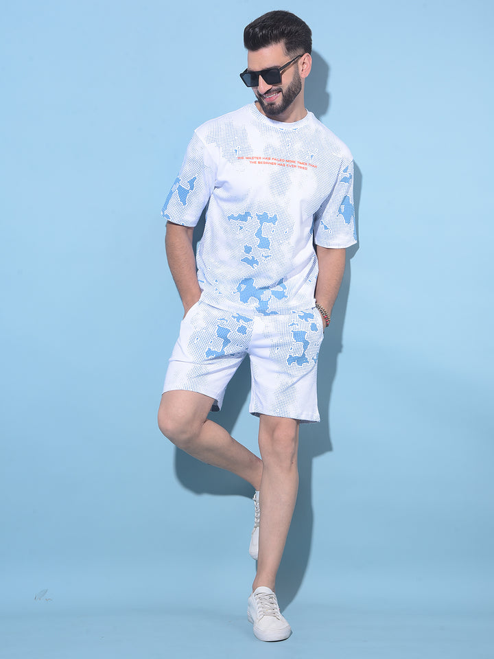 Blue Printed 100% Cotton T-Shirt-Men T-Shirts-Crimsoune Club