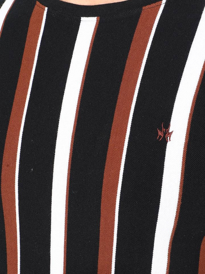 Black Verticle Striped T-Shirt-Men T-Shirts-Crimsoune Club