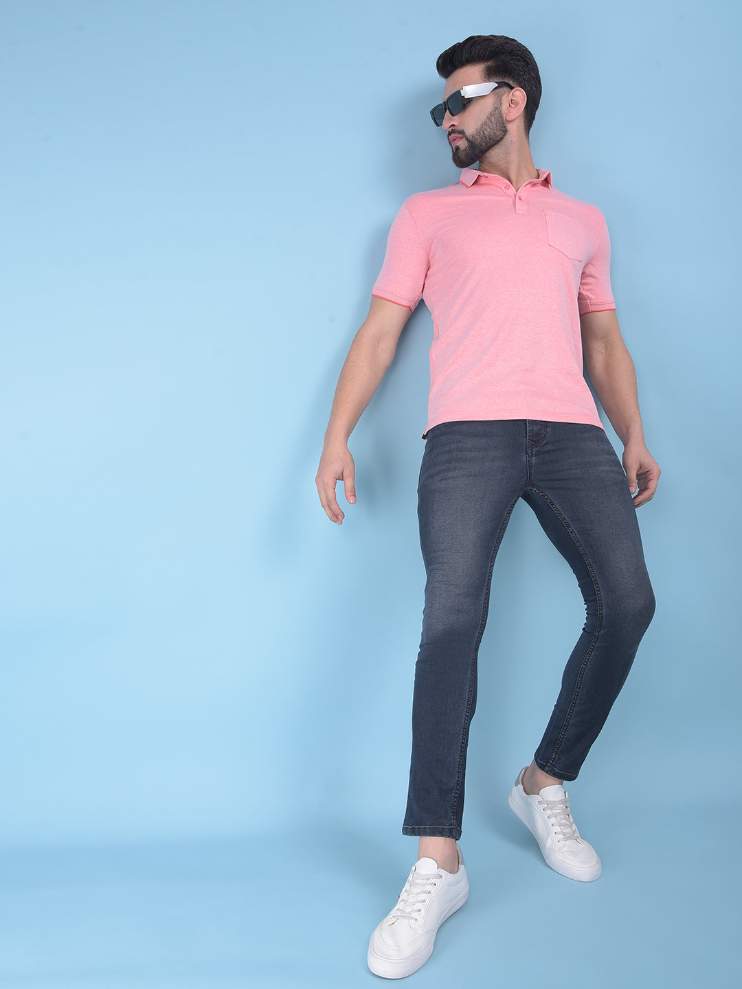 Peach Cotton T-Shirt-Men T-Shirts-Crimsoune Club