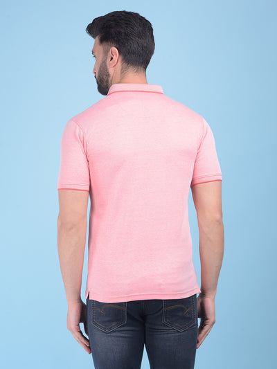 Peach Cotton T-Shirt-Men T-Shirts-Crimsoune Club