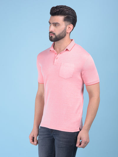 Peach Cotton T-Shirt-Men T-Shirts-Crimsoune Club