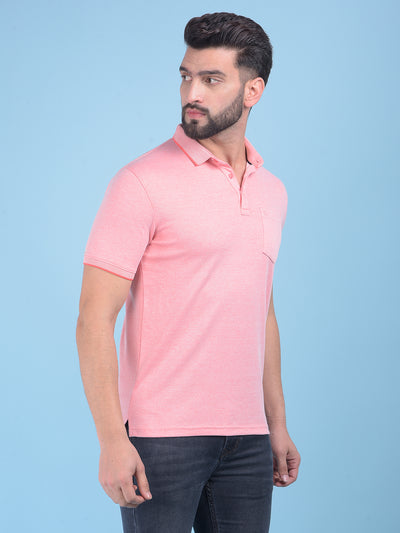 Peach Cotton T-Shirt-Men T-Shirts-Crimsoune Club