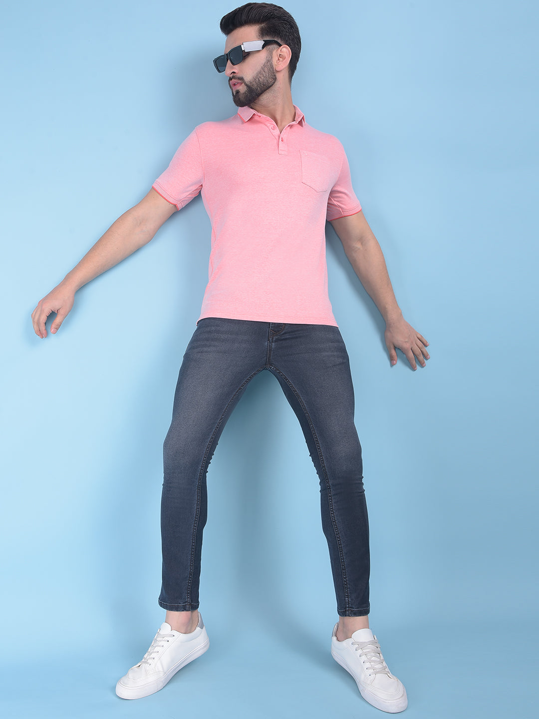 Peach Cotton T-Shirt-Men T-Shirts-Crimsoune Club