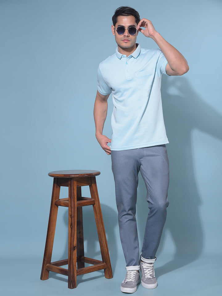 Blue Printed T-Shirt-Men T-Shirts-Crimsoune Club
