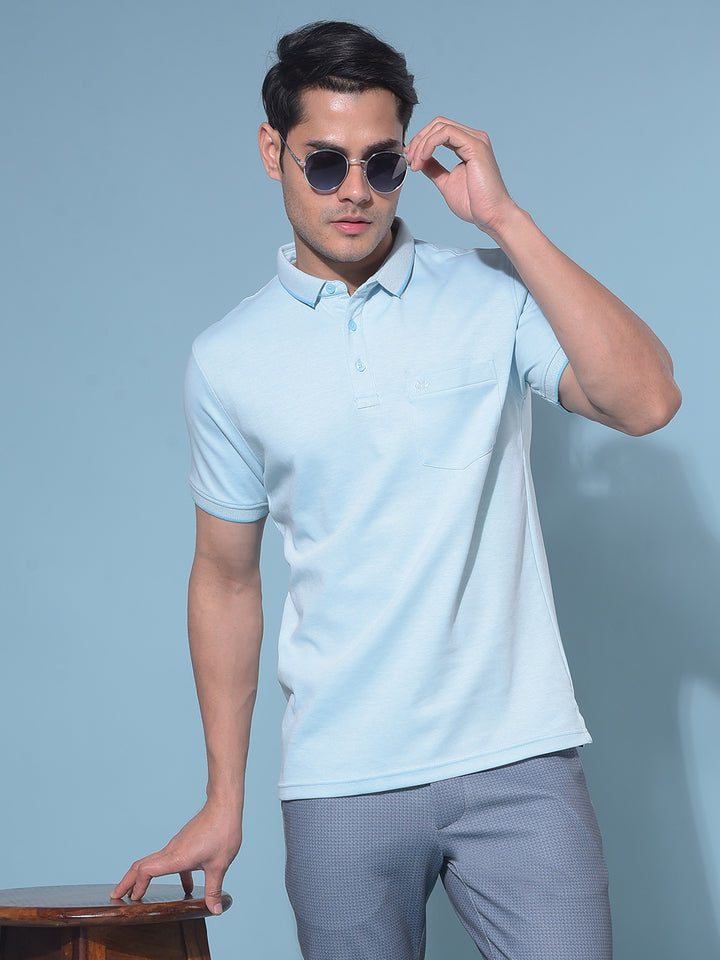 Blue Printed T-Shirt-Men T-Shirts-Crimsoune Club