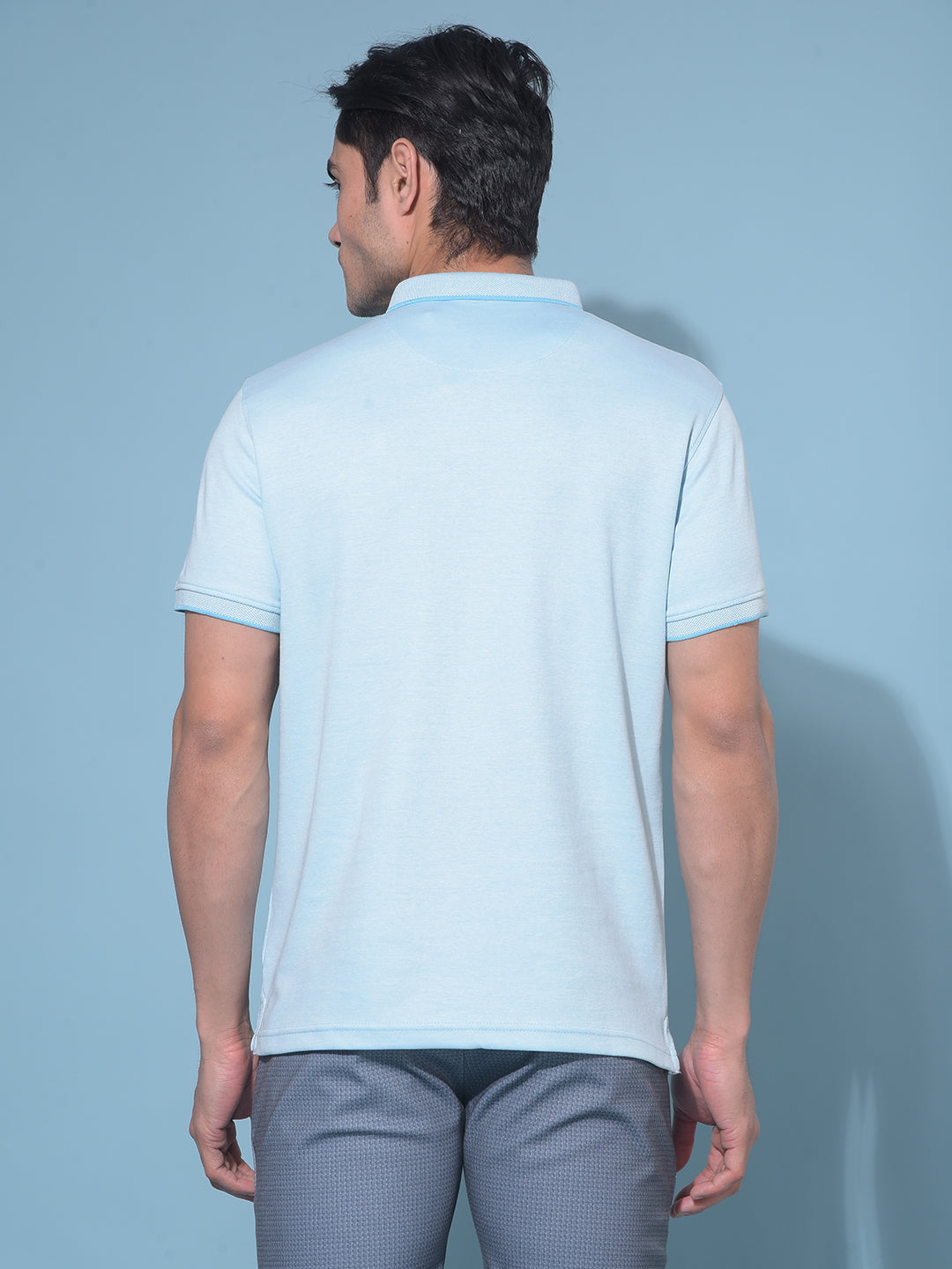 Blue Printed T-Shirt-Men T-Shirts-Crimsoune Club