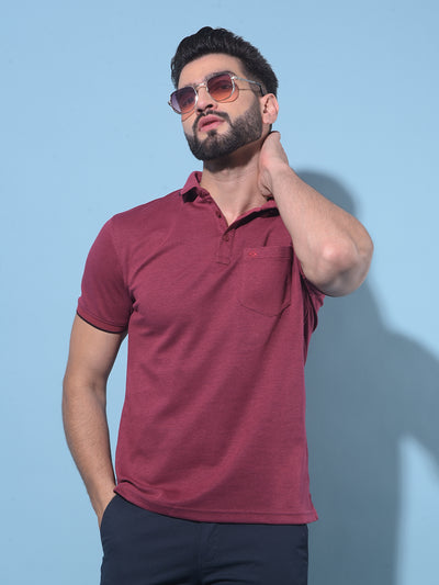 Wine Polo T-Shirt-Men T-Shirts-Crimsoune Club