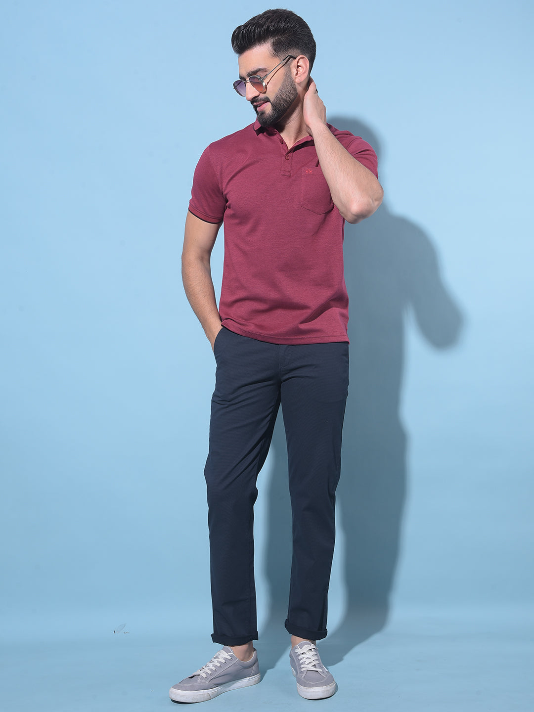 Wine Polo T-Shirt-Men T-Shirts-Crimsoune Club