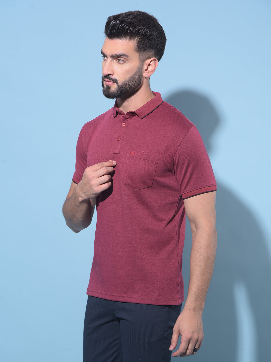 Wine Polo T-Shirt-Men T-Shirts-Crimsoune Club