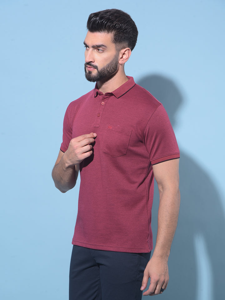 Wine Polo T-Shirt-Men T-Shirts-Crimsoune Club