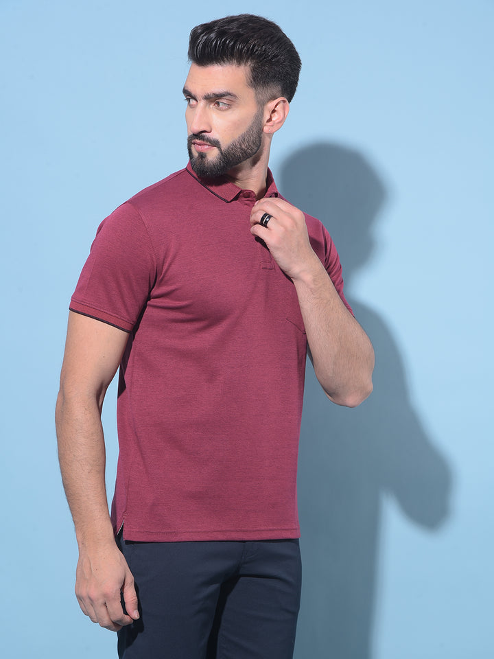 Wine Polo T-Shirt-Men T-Shirts-Crimsoune Club